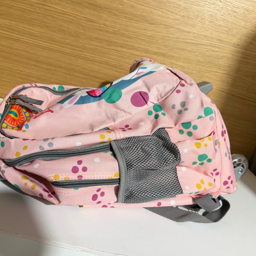 seastig Rolling Backpack 18in Double Handle Backpack Kids Wheeled Backpack girls